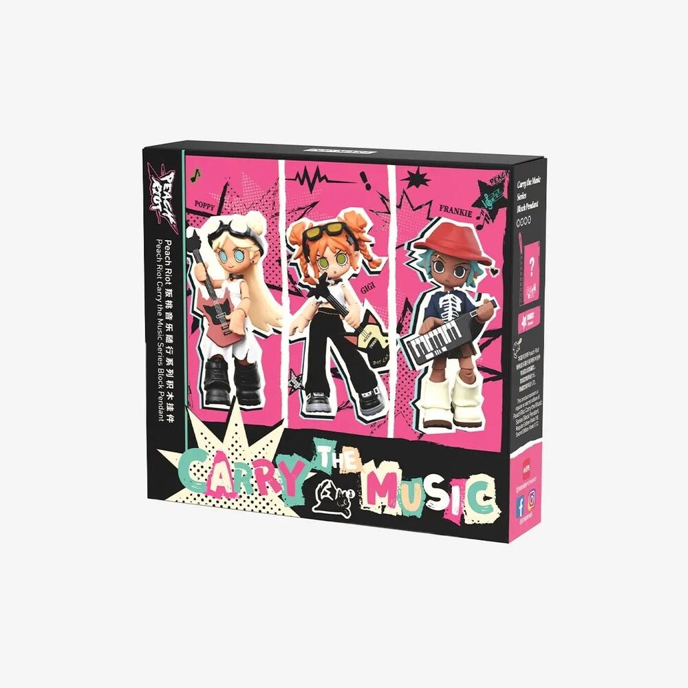 POP MART Peach Riot Carry The Music Series Block Pendant - Single Blind Box